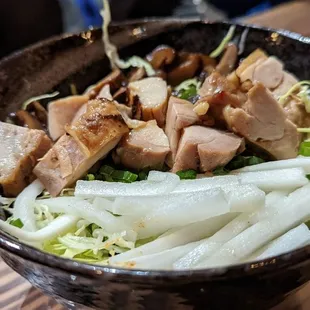 a bowl of food on a table