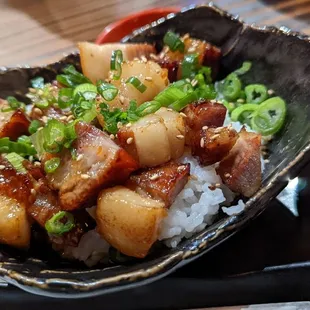 a bowl of food on a table