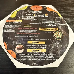 pizza, menu