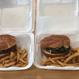 Wakanda&apos;s Impossible Burger with Fries and Bakris Beyond Burger with Fries ($17 each)