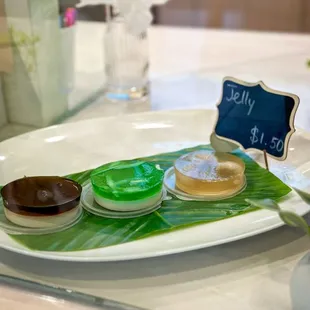 coffee, pandan and Lichee jelly