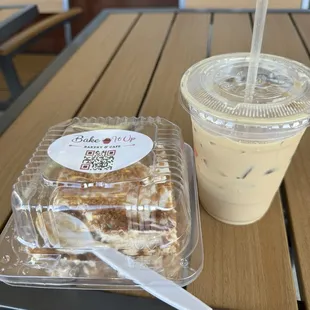 Pistachio latte. Biscoff tiramisu.