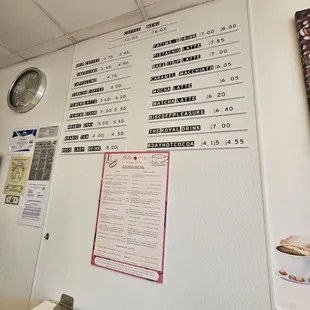 Drink menu