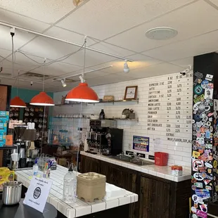 the inside of a restaurant