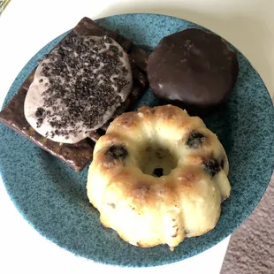 a plate of pastries