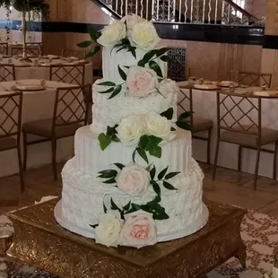 a wedding cake on a table
