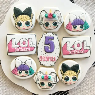 a plate of decorated cookies
