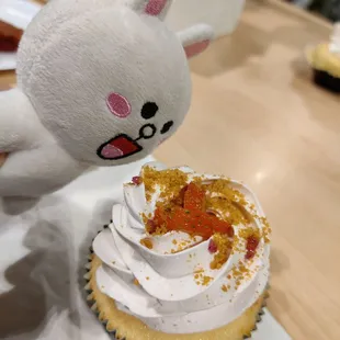 Cony enjoyed her strawberry cupcake!