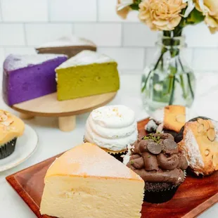 Variety of pastries and cakes