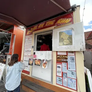 a woman ordering food