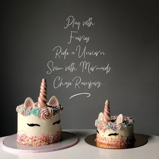 Unicorn cake with smash cake