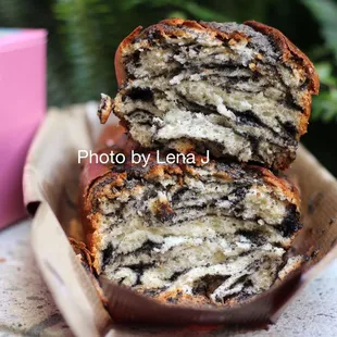 Inside of Black Sesame Babka ($25) - on the sweeter side than expected. Black sesame is definitely noticeable, but I wish it were less sweet