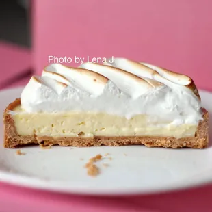 Inside of Yuzu Meringue Tart ($12) - great! Yuzu curd is very fragrant, with a strong yuzu flavor.