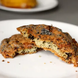 Inside of Black Sesame Snickerdoodle Cookie ($3.75) - really delicious: chewy inside, crisp outside