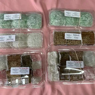 four trays of cake
