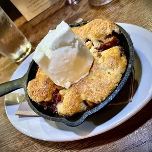 Peach &amp; Strawberry cobbler
