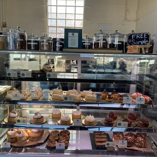 a display of baked goods