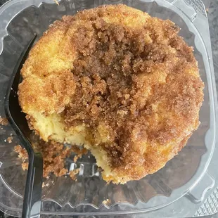 Cinnamon/coffee cake after the 1st bite