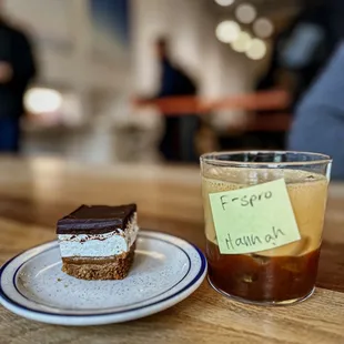 a piece of cake and a cup of coffee