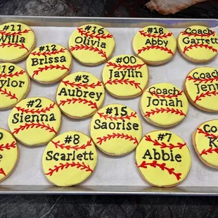 Softball sugar cookies