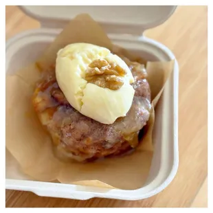 Walnut bread pudding