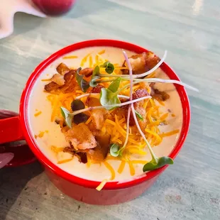 Soup over Baked Potato