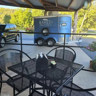 About 1/4 of the outdoor seating area.