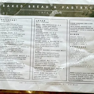 menu