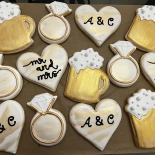 a table of decorated cookies