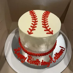 a birthday cake for a baseball fan