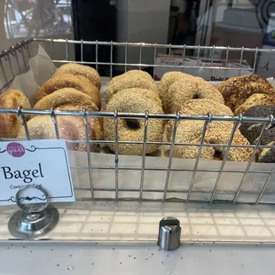 Sold out of everything bagels, the garlic bagel was a bit stale!!