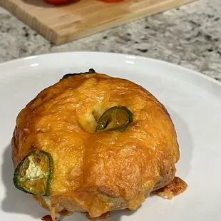 Jalapeño cheddar bagel