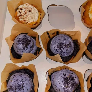 Keto Tres Leches and Keto Ube cupcakes