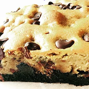 Brookie Bar! chocolate chip topped brownie.