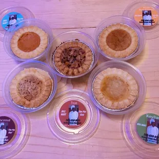 Tarts! Sweet potato pie, pecan pie, sweet bean supreme, coconut chess, key lime chess.