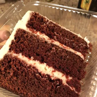 Sweet Potato Red Velvet cake. I don't taste the red velvet but it's as though sweet potato pie &amp; carrot cake had a baby.