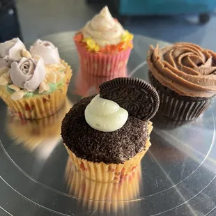 a variety of cupcakes