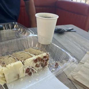 Italian Cream Cake and a cup of Joe.