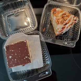 March 2021: Millionaire bar ($3) &amp; Jewish Apple Cake ($3)