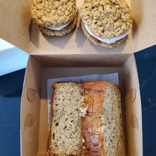 March 2021: Oatmeal Cream Pie ($2.75) &amp; EXCELLENT Banana Bread ($2.75)