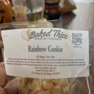 Ingredients for rainbow cookie