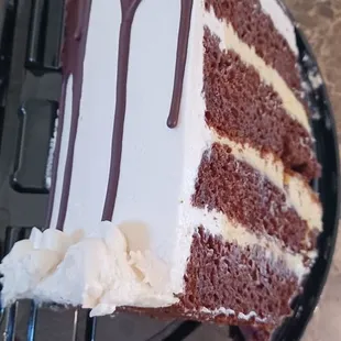 a slice of chocolate cake