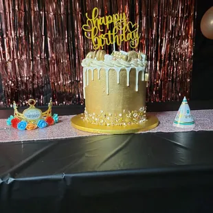 a birthday cake on a table