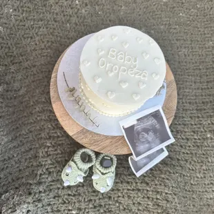 a cake with a picture of a baby