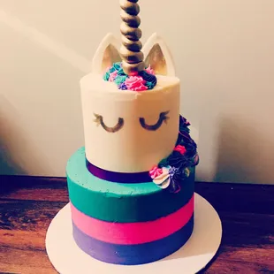 2 Tier Custom Unicorn Cake