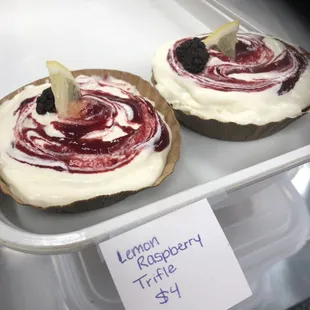 Lemon black raspberry trifle