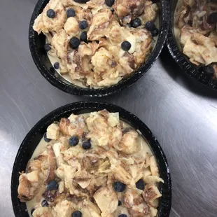 Blueberry cheesecake bread pudding