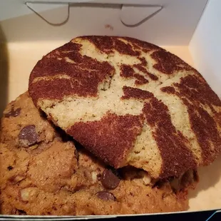 Snickerdoodle and chocolate chip pecan