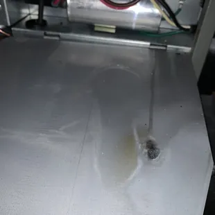 Burn marks in dehumidifier from bad wiring job / installation by owner Nick Baker