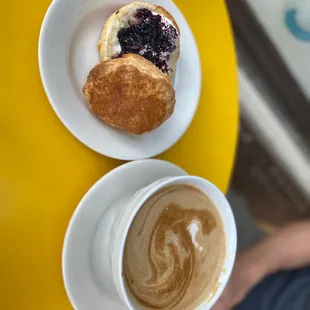 Buttermilk biscuit and latte